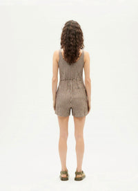 Thinking Mu - Round Neckline Trouser Mini Dress