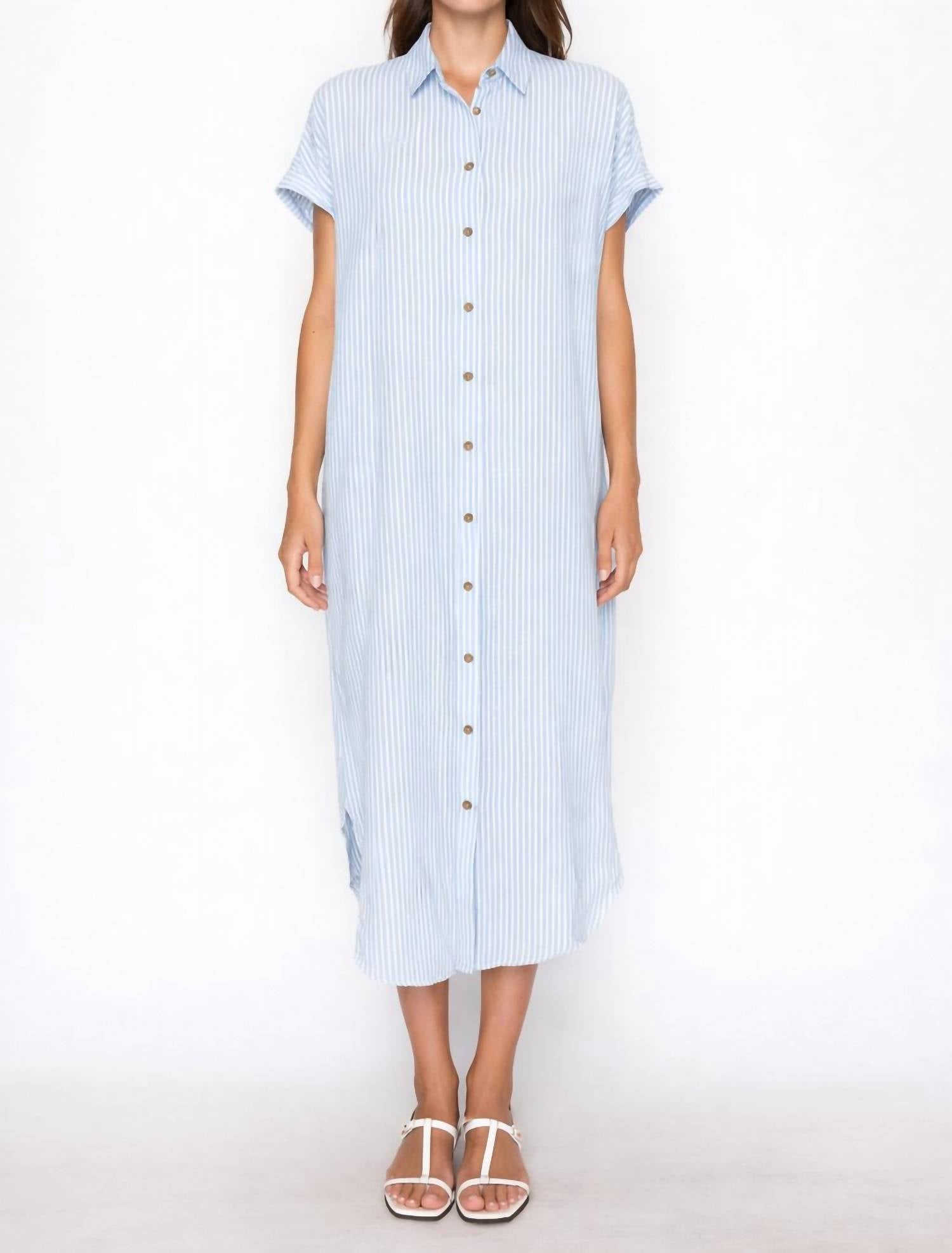 Meet Me In Santorini - Gauze Stripe Dress