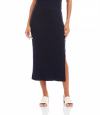 Karen Kane - Ribbed Side-Slit Midi Skirt