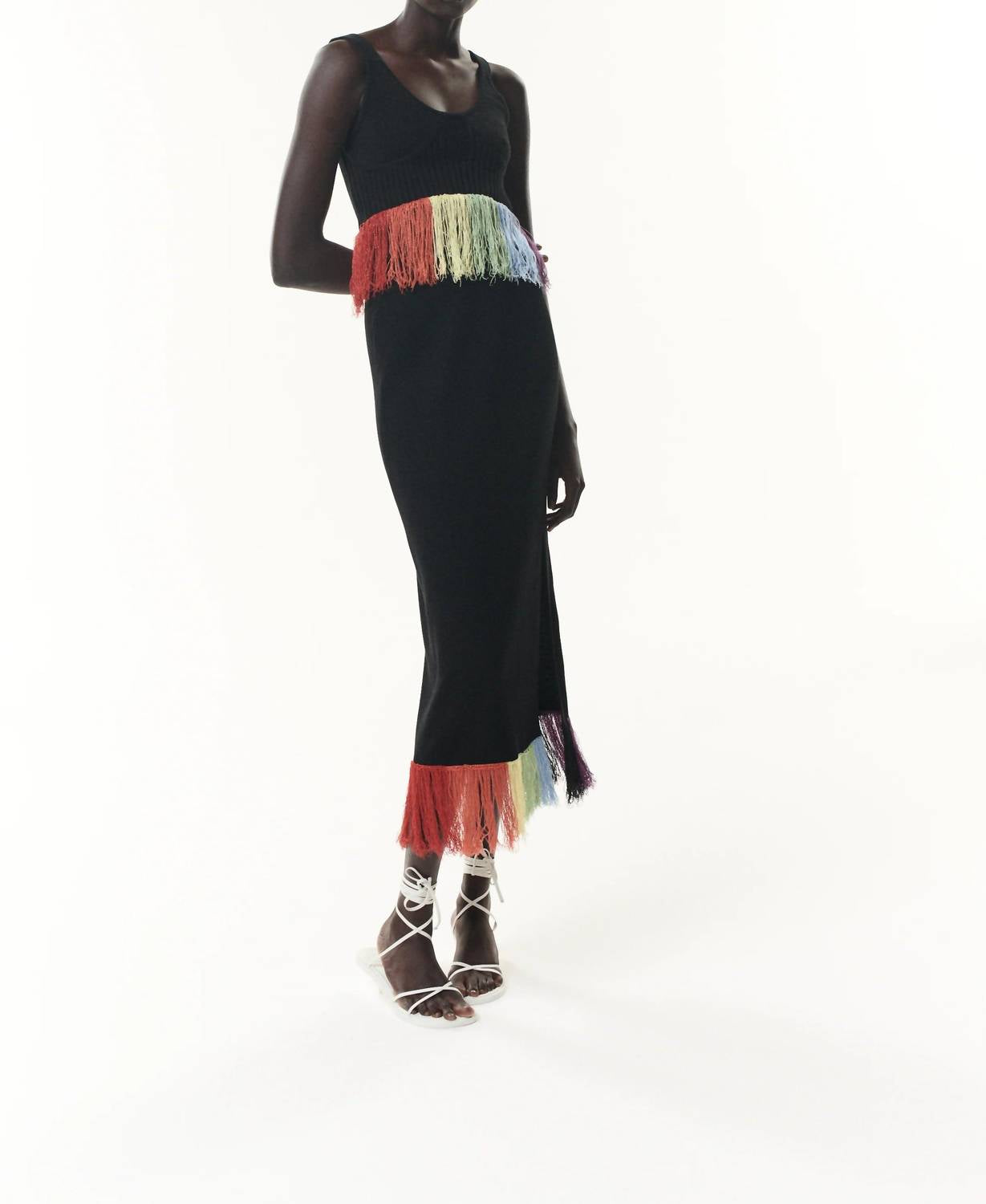 Olivia Rubin - Faye Rainbow Fringe Midi Skirt