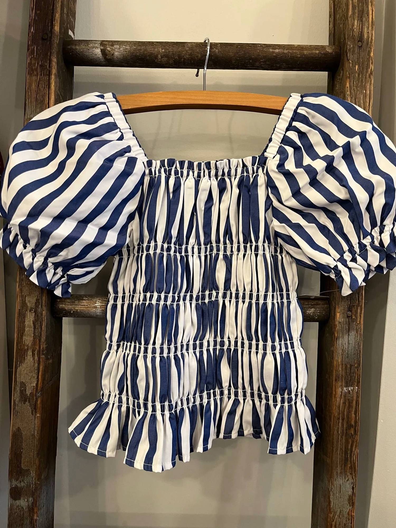 Habitual - Girls Striped Peasant Blouse