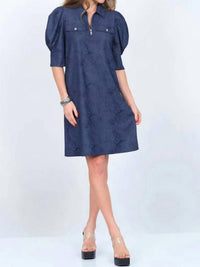 LIOR Good For You Dress in embossed denim - women's dress - alternate view