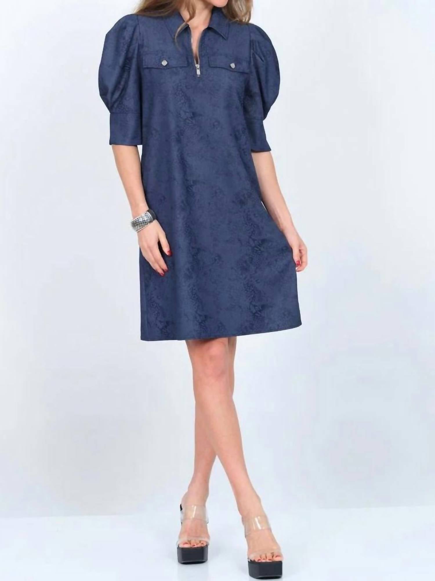 LIOR Good For You Dress in embossed denim - women's dress - alternate view