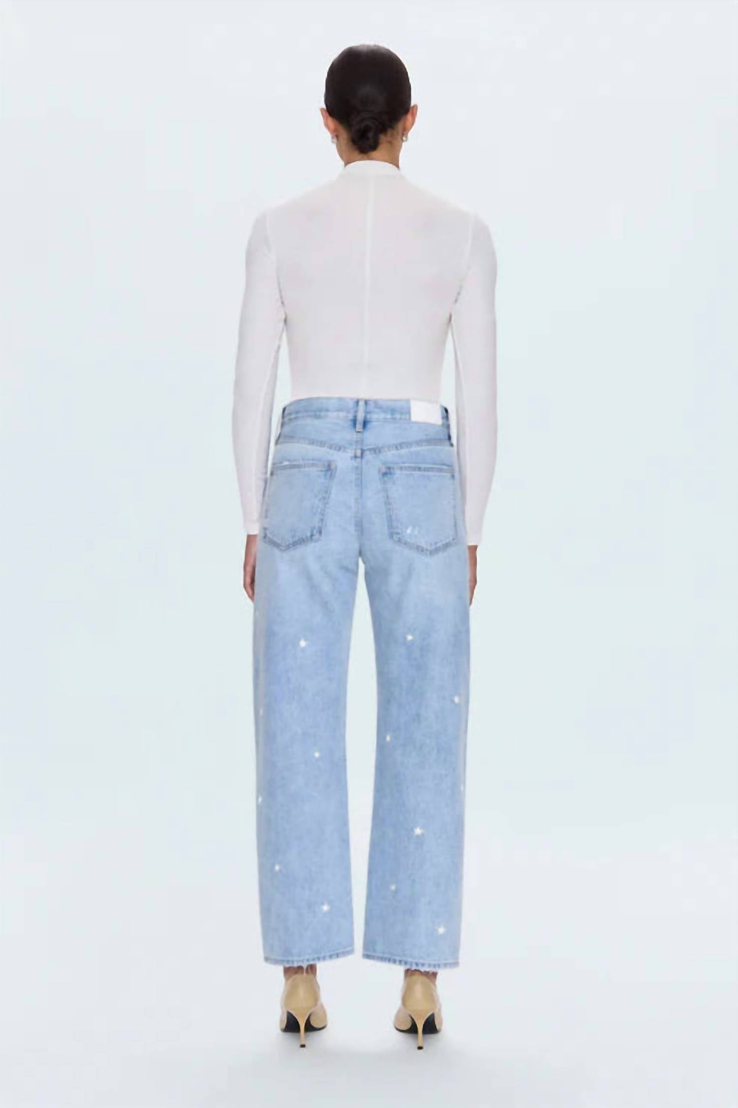 Pistola - Lexi Mid Rise Bowed Straight Jeans