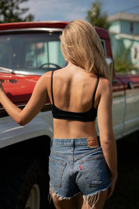 Vanhope Cara Top in black - women's swimwear - detail view
