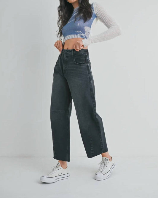 Just Black Denim - Seam Barrel Wide Leg Jean