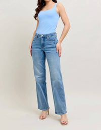 Judy Blue - Mid Rise Tummy Control Straight Jeans