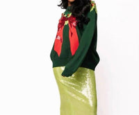 Queen Of Sparkles - Wreath Long Sleeve Sweater