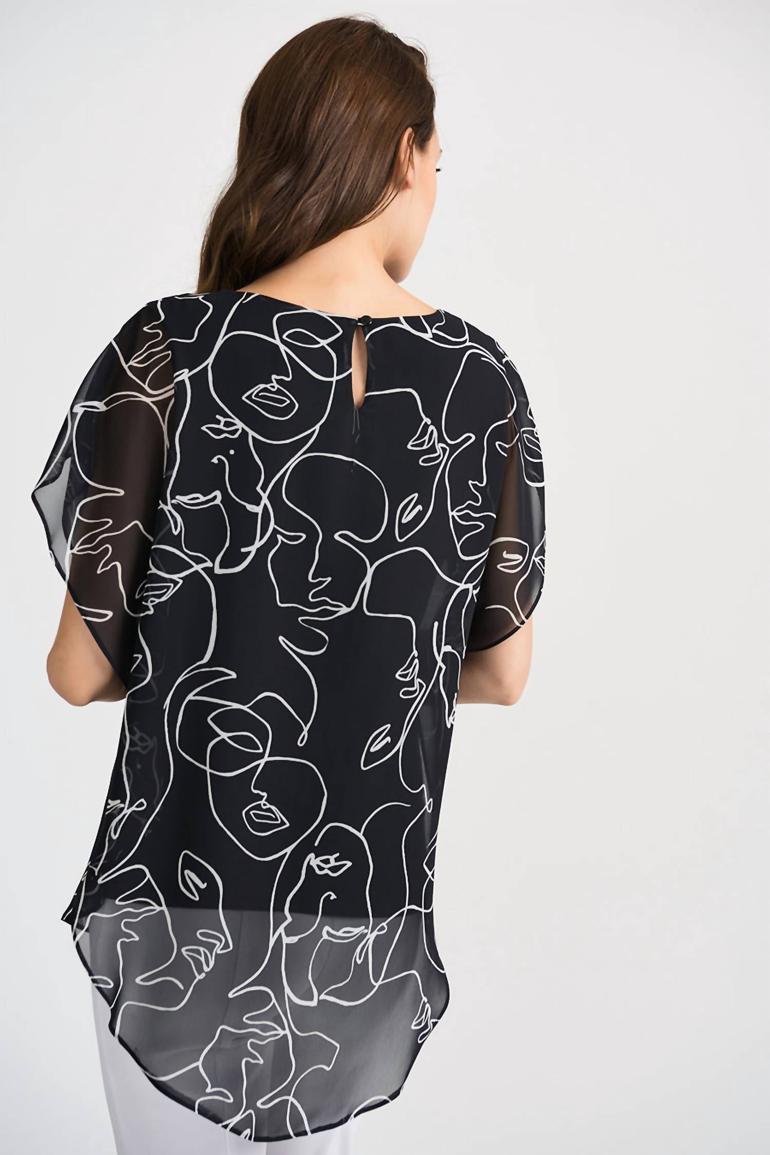 Joseph Ribkoff - Face Time Print Overlay Top