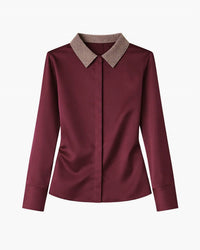Go By Go Silk - Le Blouse With Beaded Collar Top