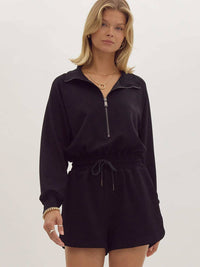 Entro - Long Sleeve Collared Romper