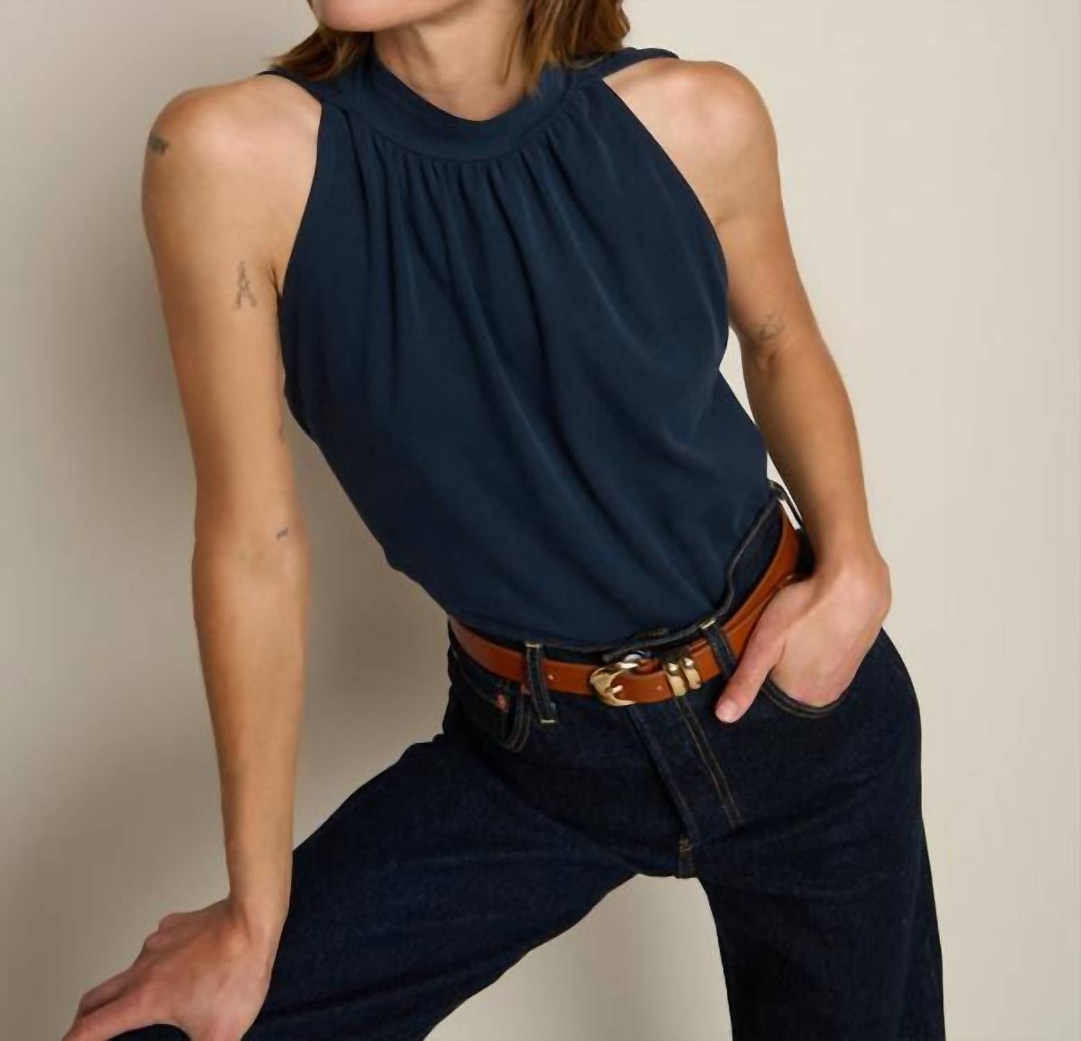 Nation LTD Randi Halter Tank in night sky - women's tank top