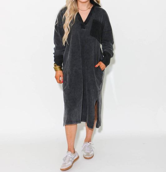 Heyson - Mineral Washed Casual Midi Dress