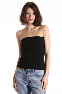 Minnie Rose - Cotton Cable Strapless Top