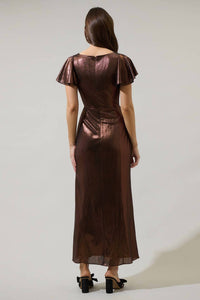 Sugarlips - Rina Metallic Aspen Short Sleeve Maxi Dress