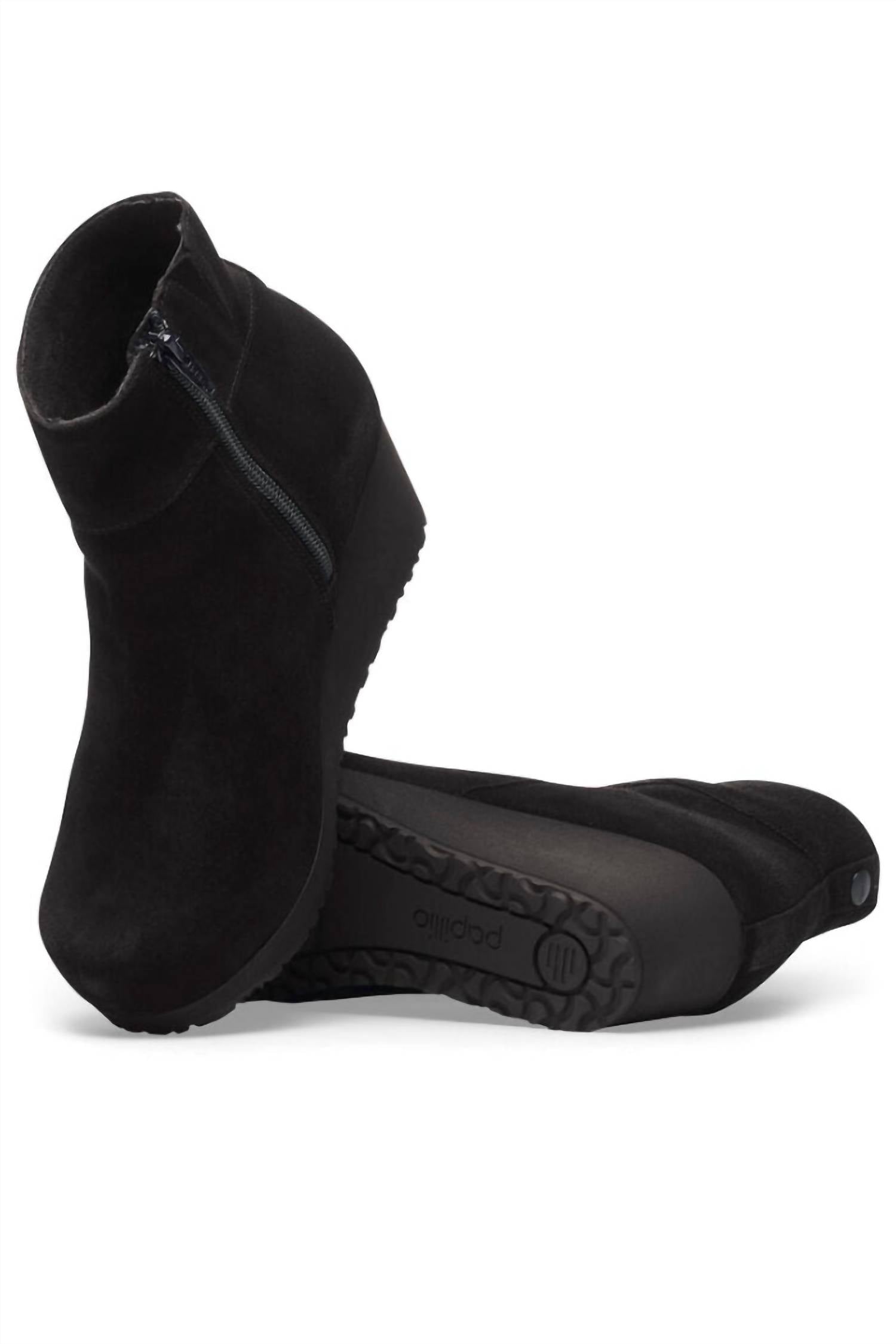 BIRKENSTOCK Women's Ebba Narrow Ankle Boots in black suede - women's shoe - detail view