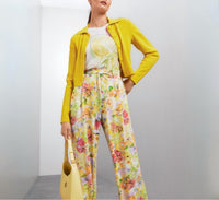 Marc Cain Wedi Floral Pants in pale lemon - women's pants - view 7