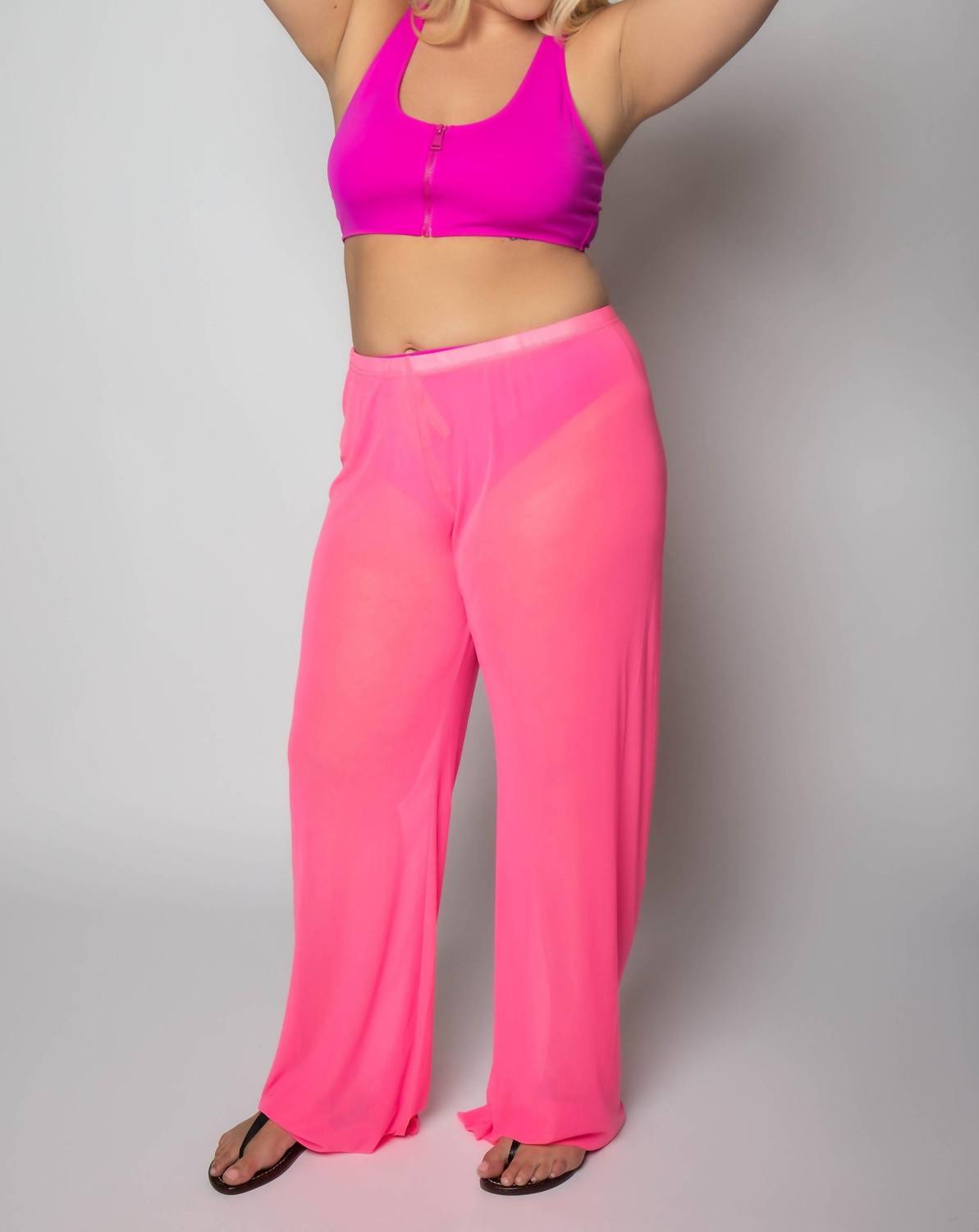 Good American - MESH WIDE PANTS