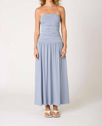 NIA Santal Maxi Dress in slate blue - women's dress