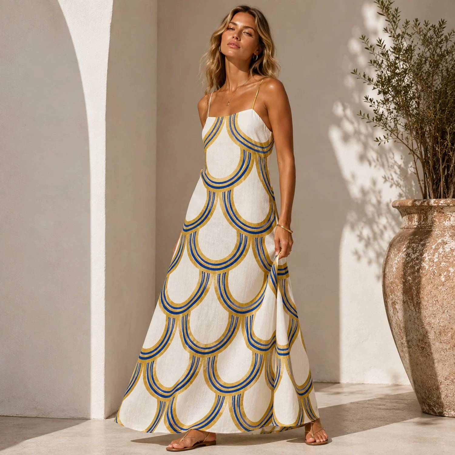 Mystery Resort - Golden Horizon Maxi Dress