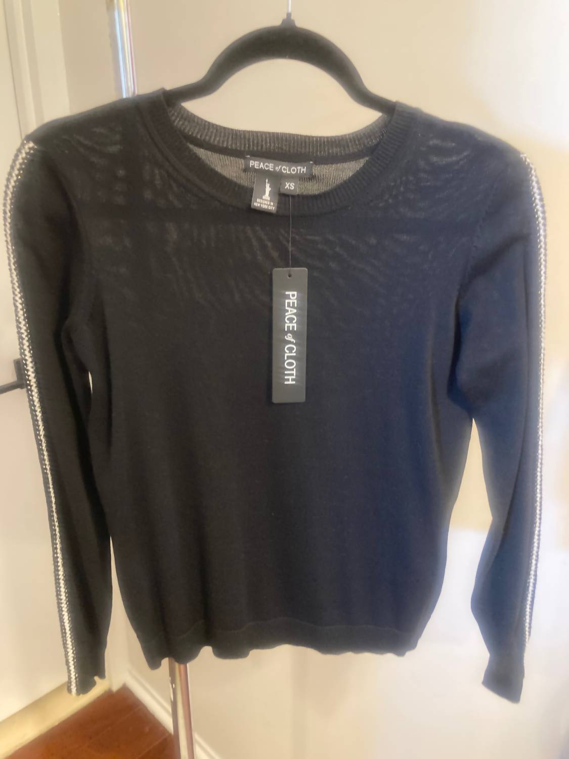 Piece Of Cloth - Women's Crew neck sweater with metallic trim