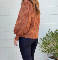 Entro - Gia V-Neck Embroidered Top
