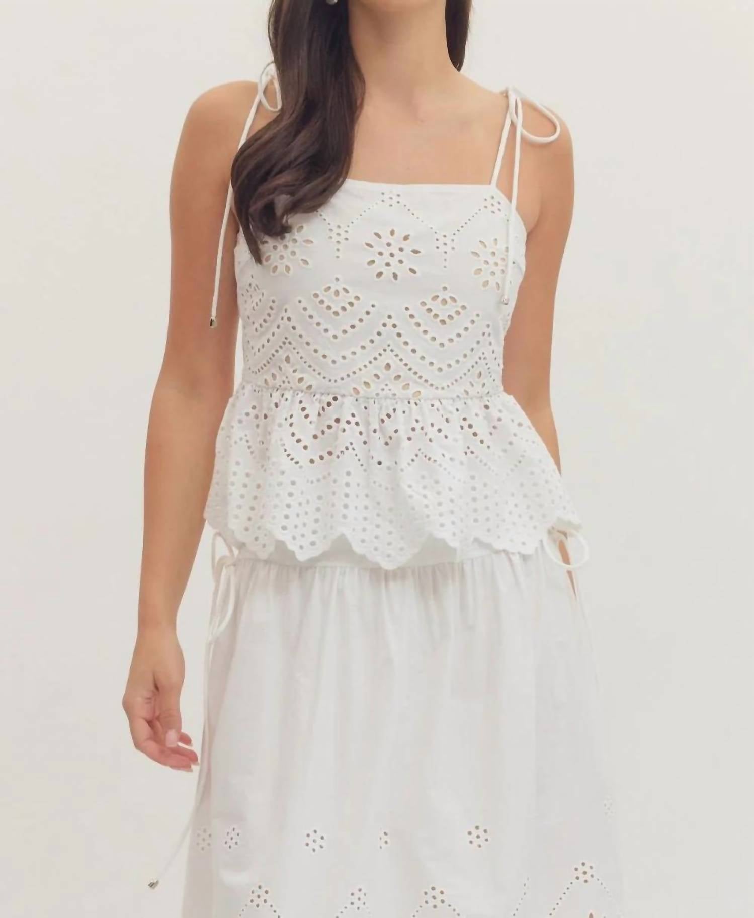 Entro - Eyelet Embroidered Tank