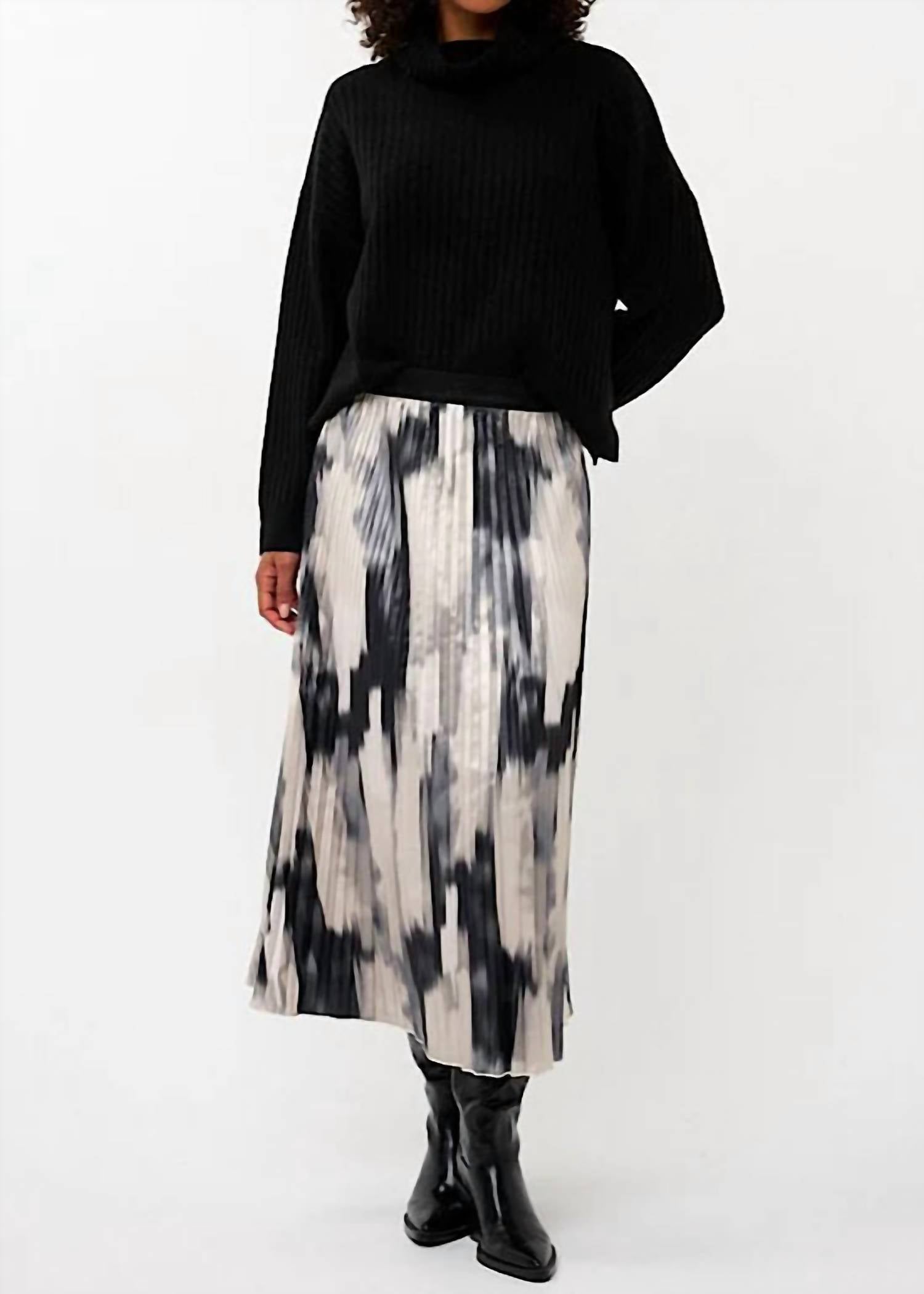 Esqualo - Plisse Printed Skirt
