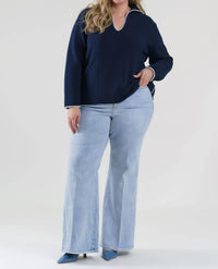 Nic + Zoe - Blanket Stitch Getaway Sweater - Plus Size