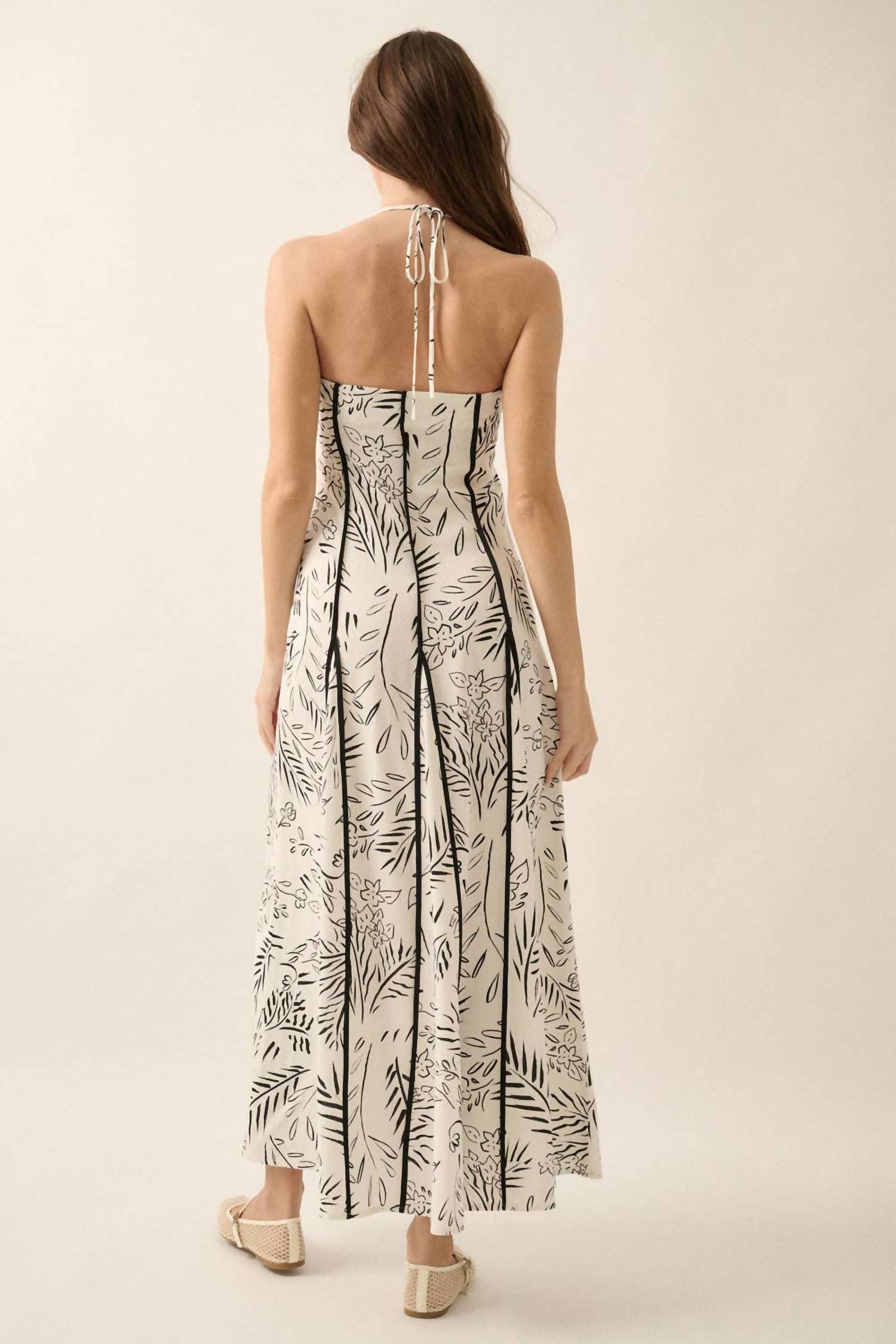 Promesa - Floral Paneled Halter Maxi Dress
