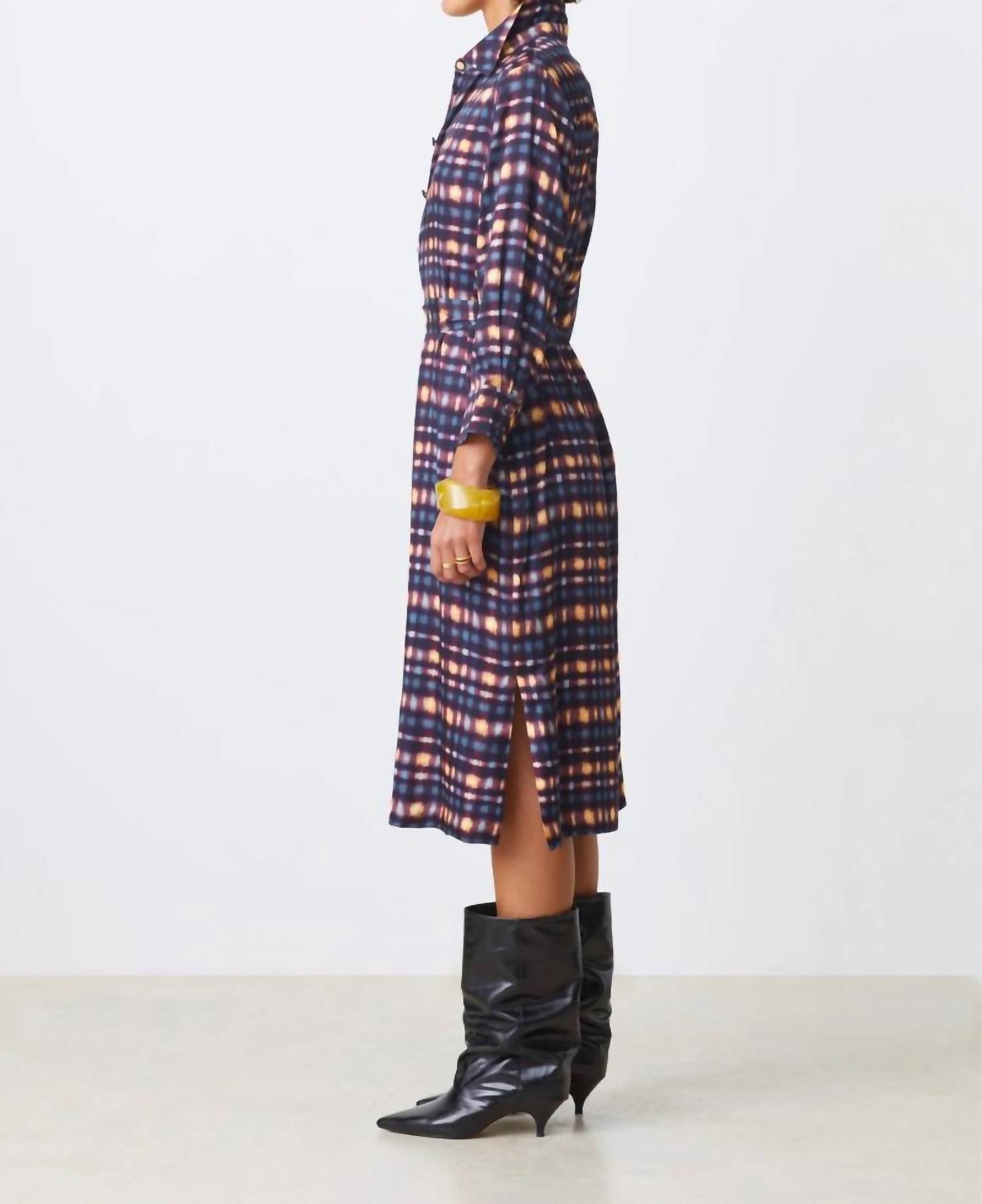 Suncoo - Cecily Buttoned Tartan-effect Dress