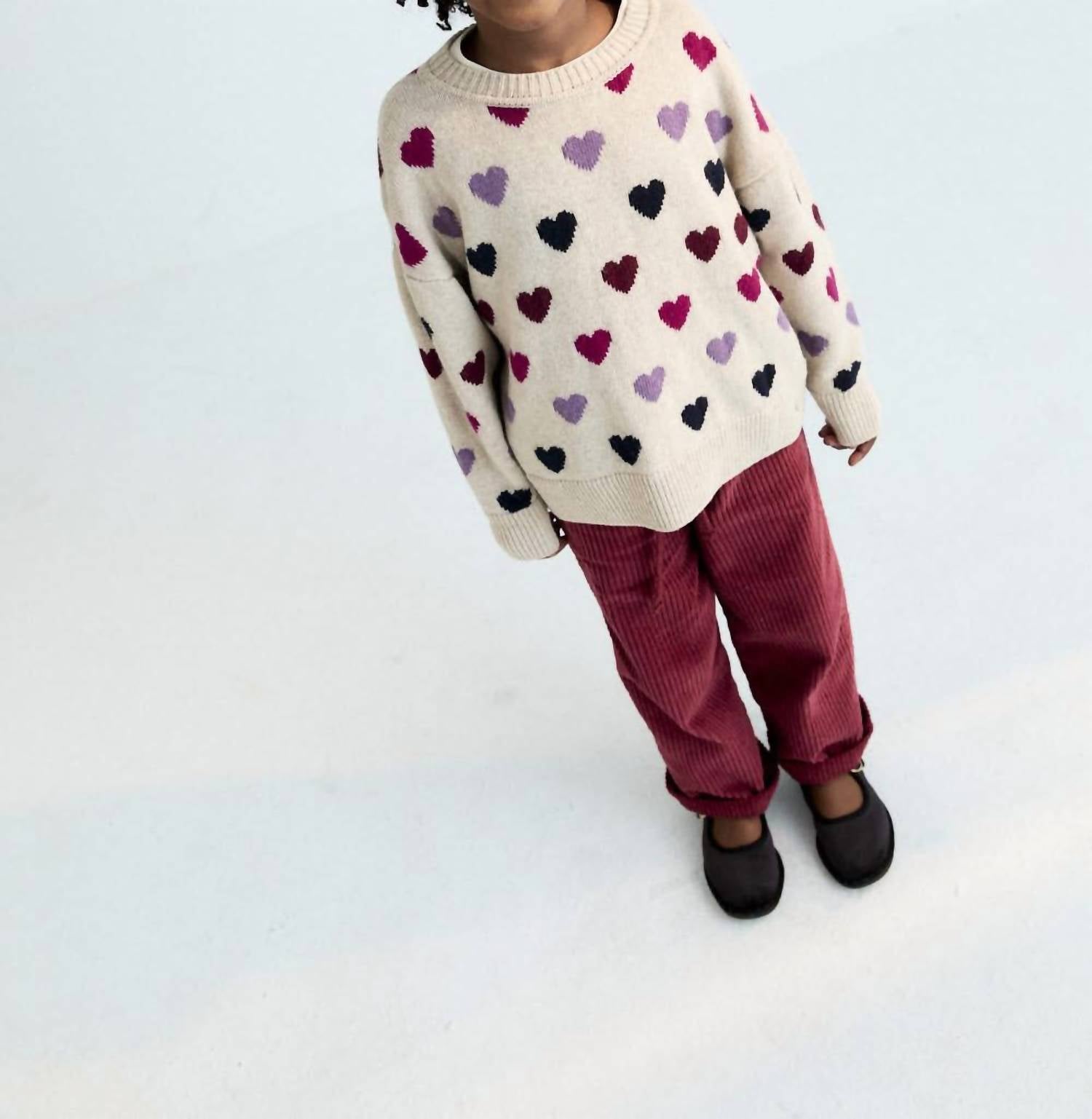 The New Society Cora Sweater in white - kids' sweater - detail view