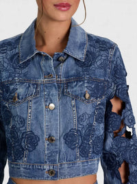 Alice + Olivia - Chloe Laser Cut Denim Jacket