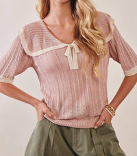Listicle - Knit Sailor Collar Ribbon Top