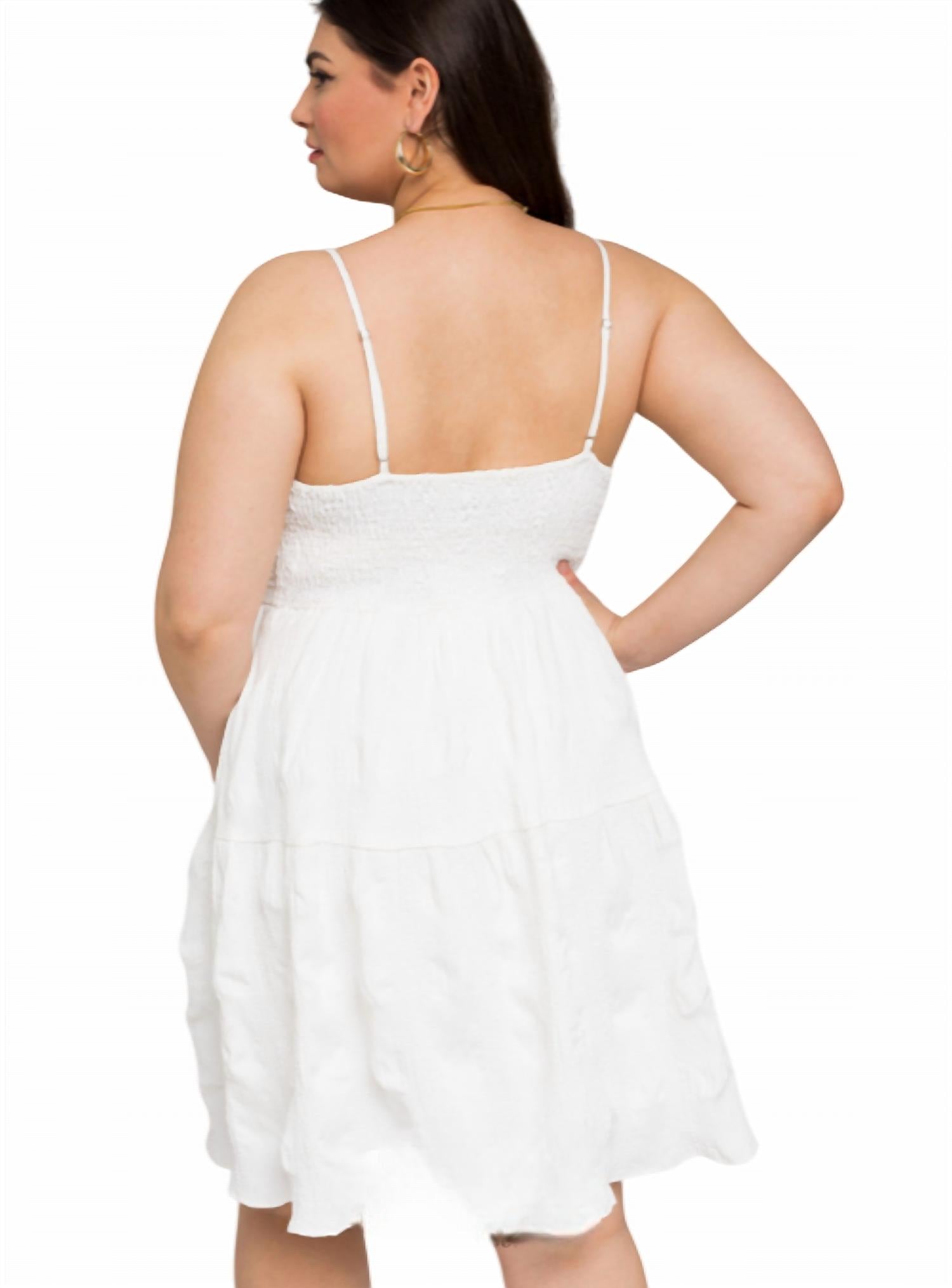 Gilli - Plus Size Sleeveless Smocked Back Dress