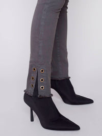 Charlie B - Eyelet Pants With Side Slits