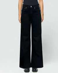 ETICA Romi French Wide Leg Pants in onyx - women's jeans - detail view