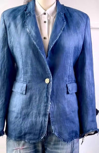 Imp Of The Perverse - Women's Double Dyed Linen One Of A Kind Jacket