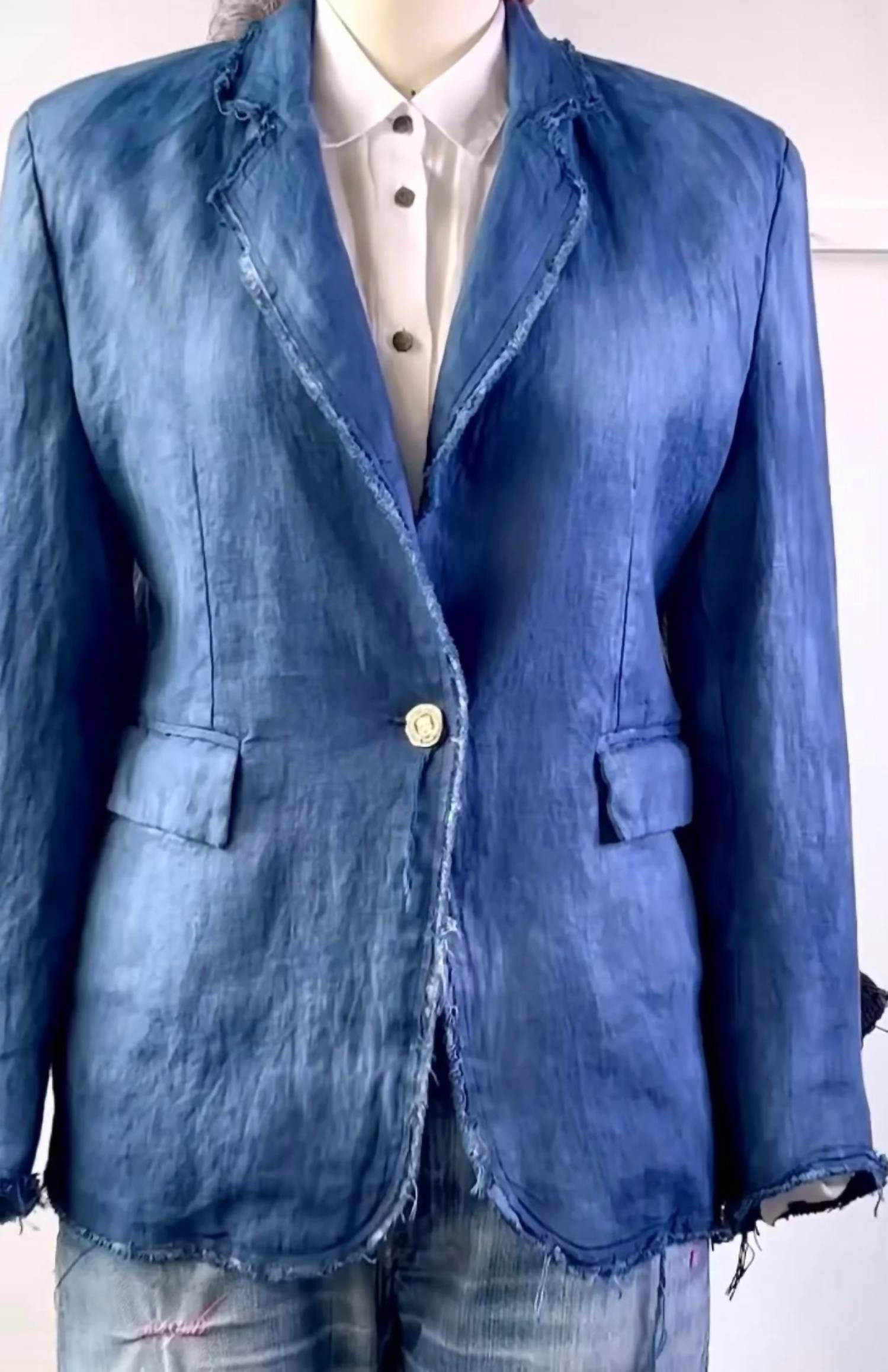 Imp Of The Perverse - Women's Double Dyed Linen One Of A Kind Jacket