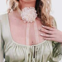 Pretty Simple - Women's Flower Fantasy Tie Choker Necklace Ribbon Tie