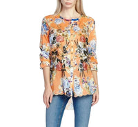 Aratta Claudine Agnes Shirt in orange floral - women's shirt