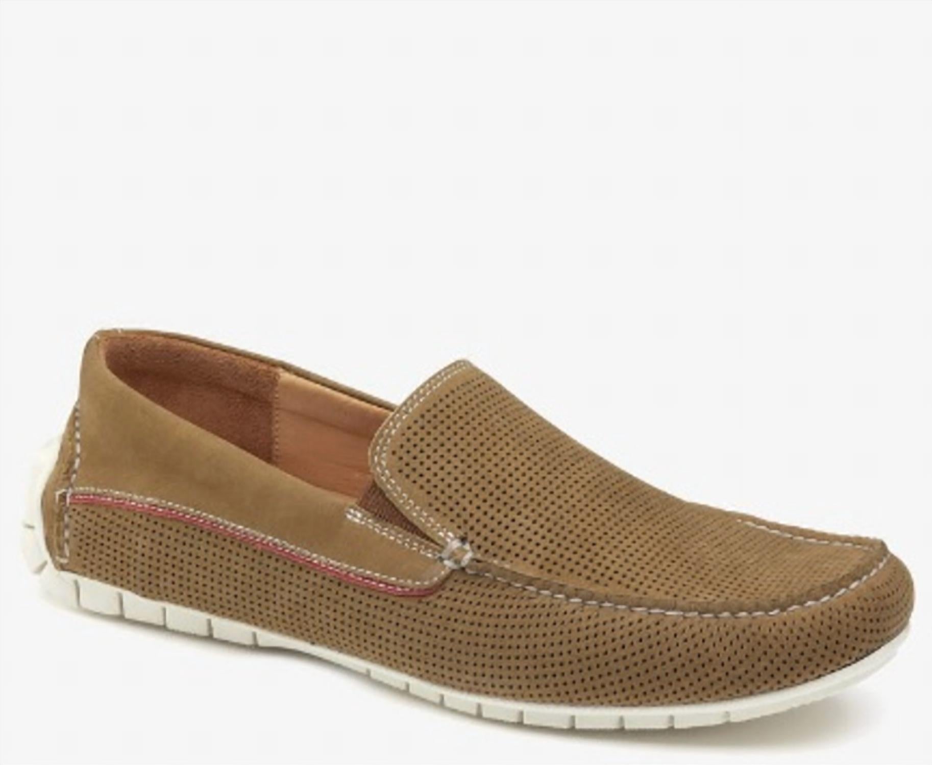 JOHNSTON & MURPHY Men's Cort Perf Slip-on Shoes in camel - men's loafer