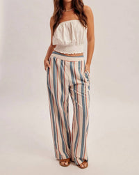 Hem & Thread - Aisa Stripe Pull On Pants