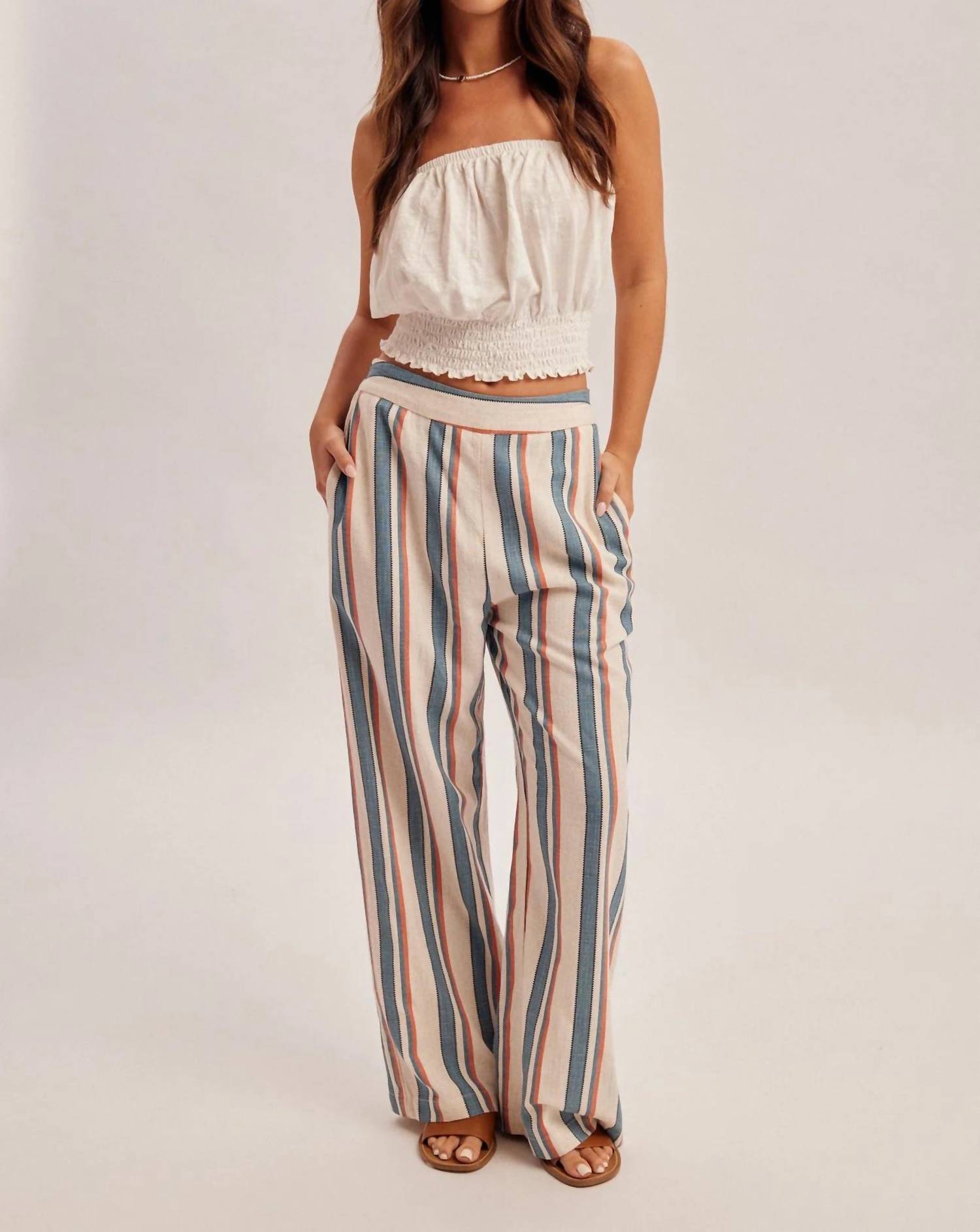 Hem & Thread - Aisa Stripe Pull On Pants