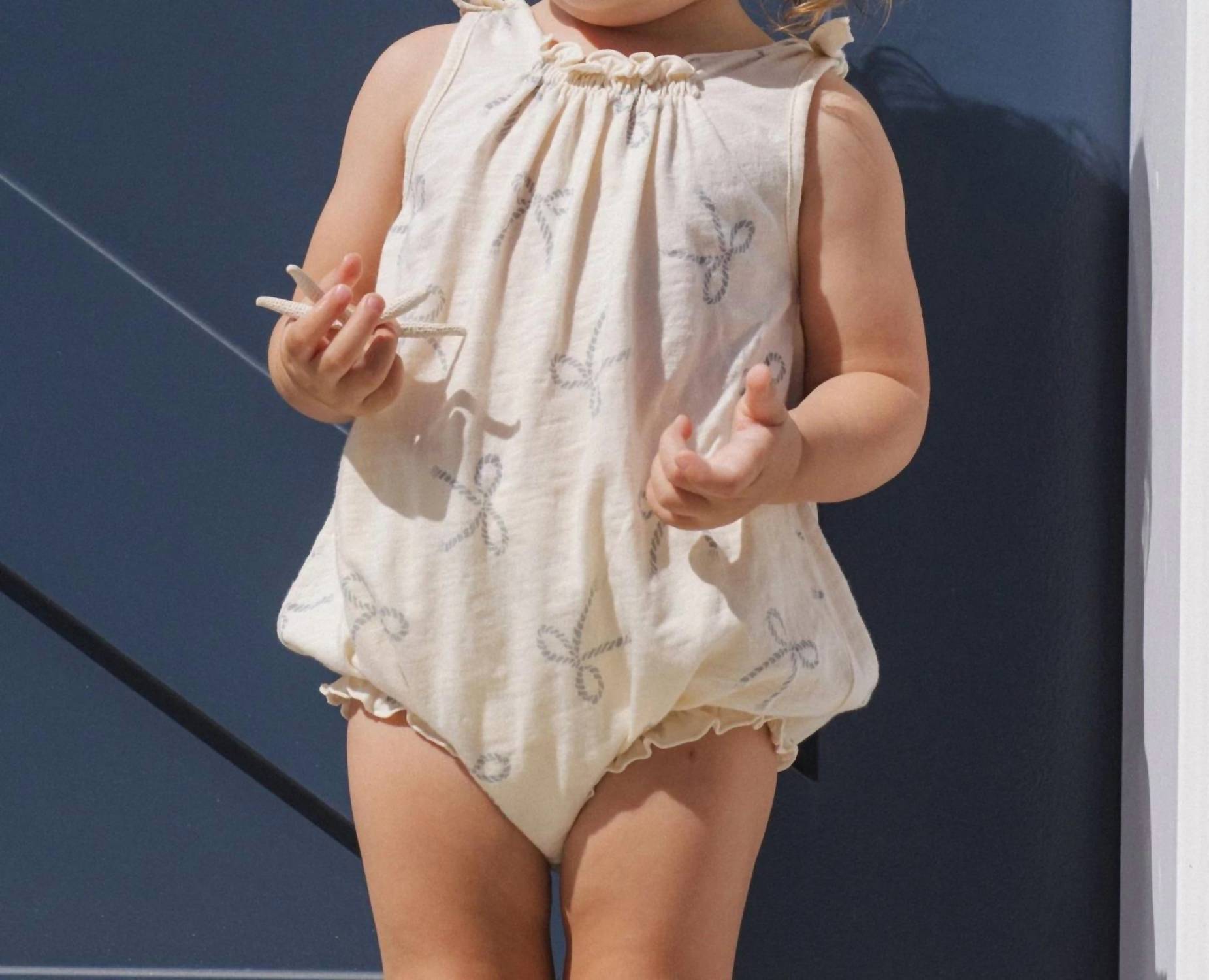 Rylee + Cru - Girl's Shoulder Tie Bubble Onesie