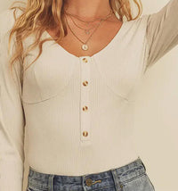 DRESS FORUM Kia Bodysuit in cream - women's shirt - detail view