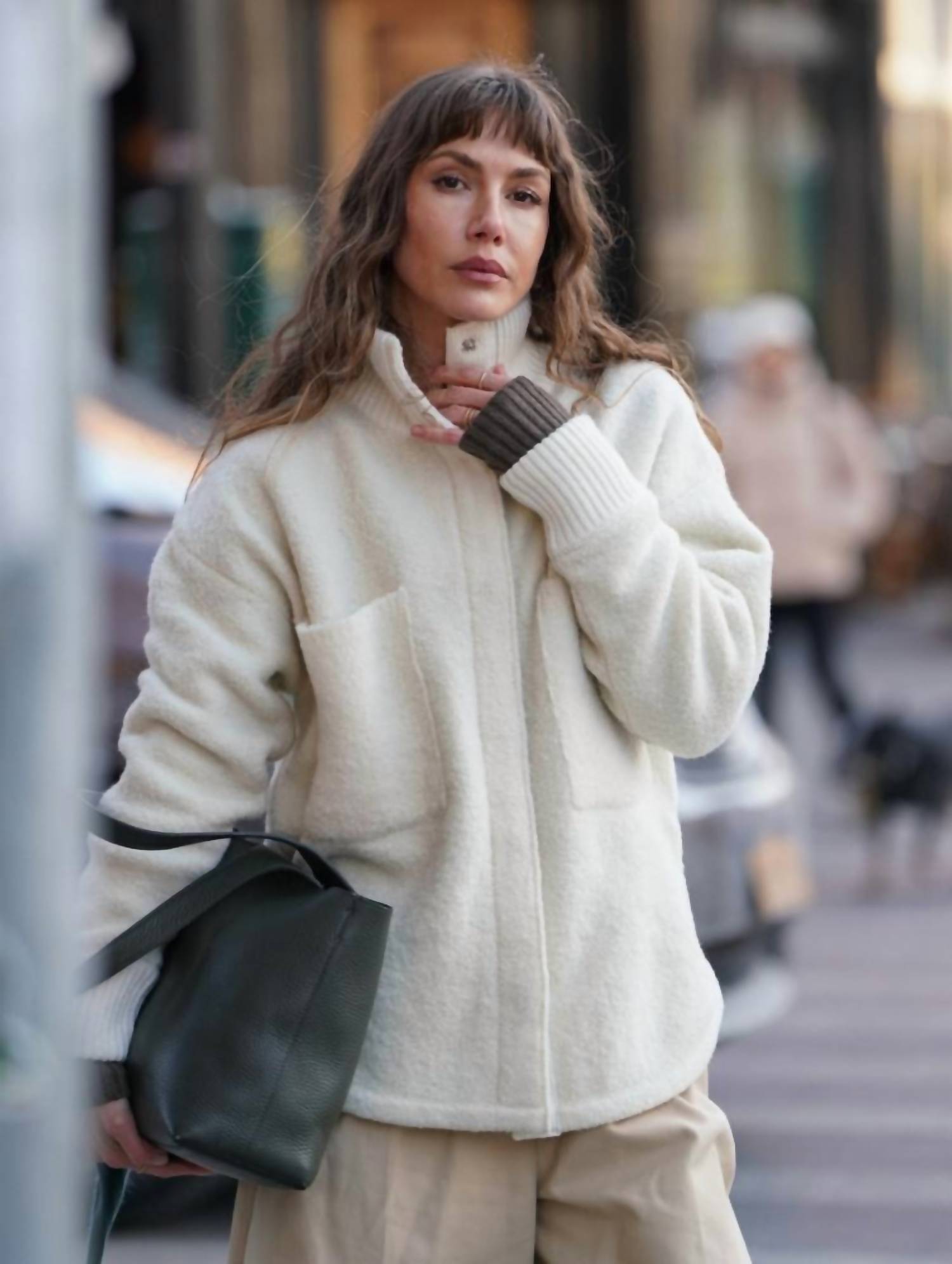 White + Warren Boucle Blend Luxe Jacket in ivory - women's jacket - alternate view