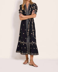 SCARLETT POPPIES Fia Dress in onyx black - women's dress - alternate view