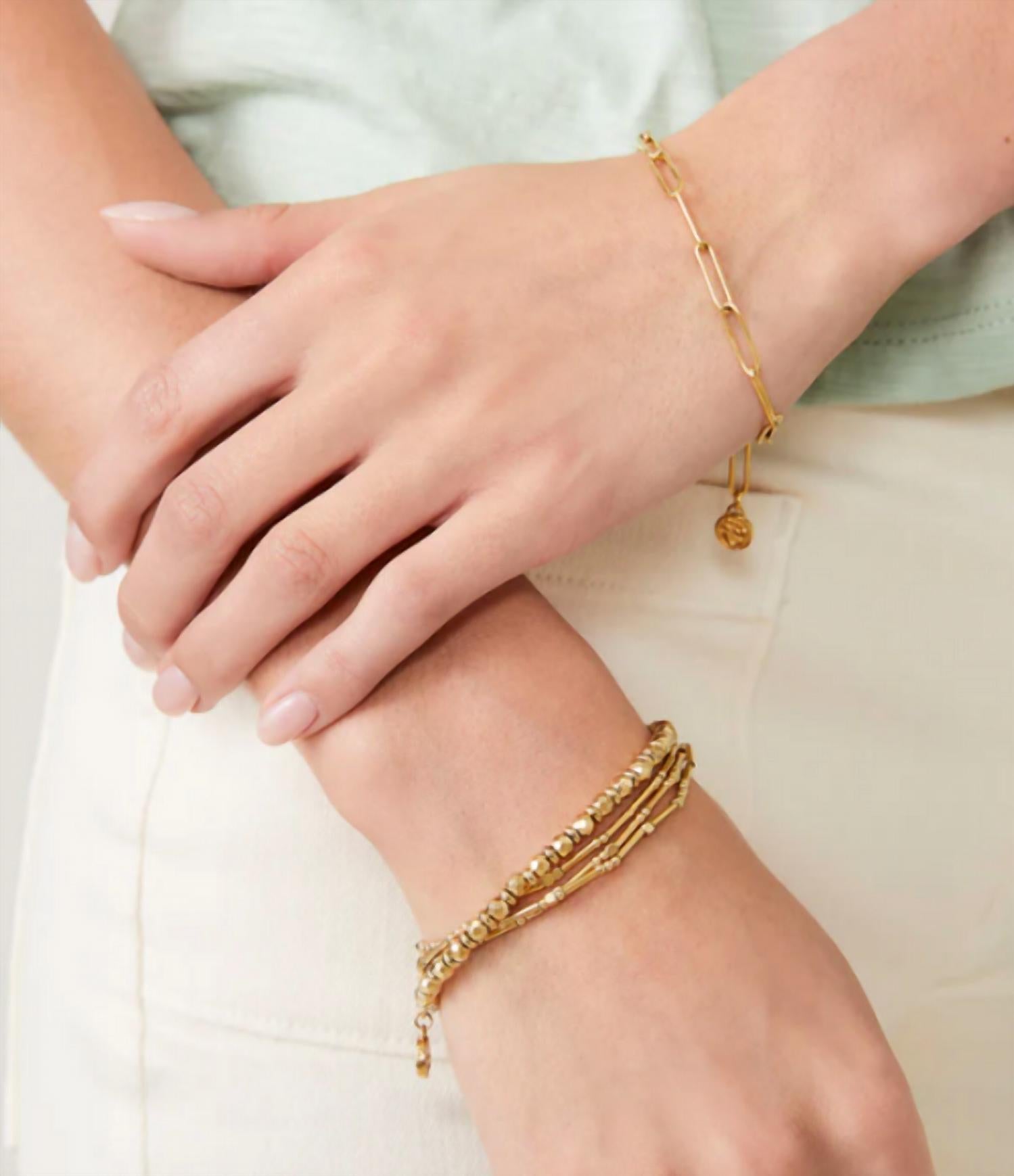 spartina 449 Women's Mermazing Stretch Bracelet in gold - women's jewelry - detail view