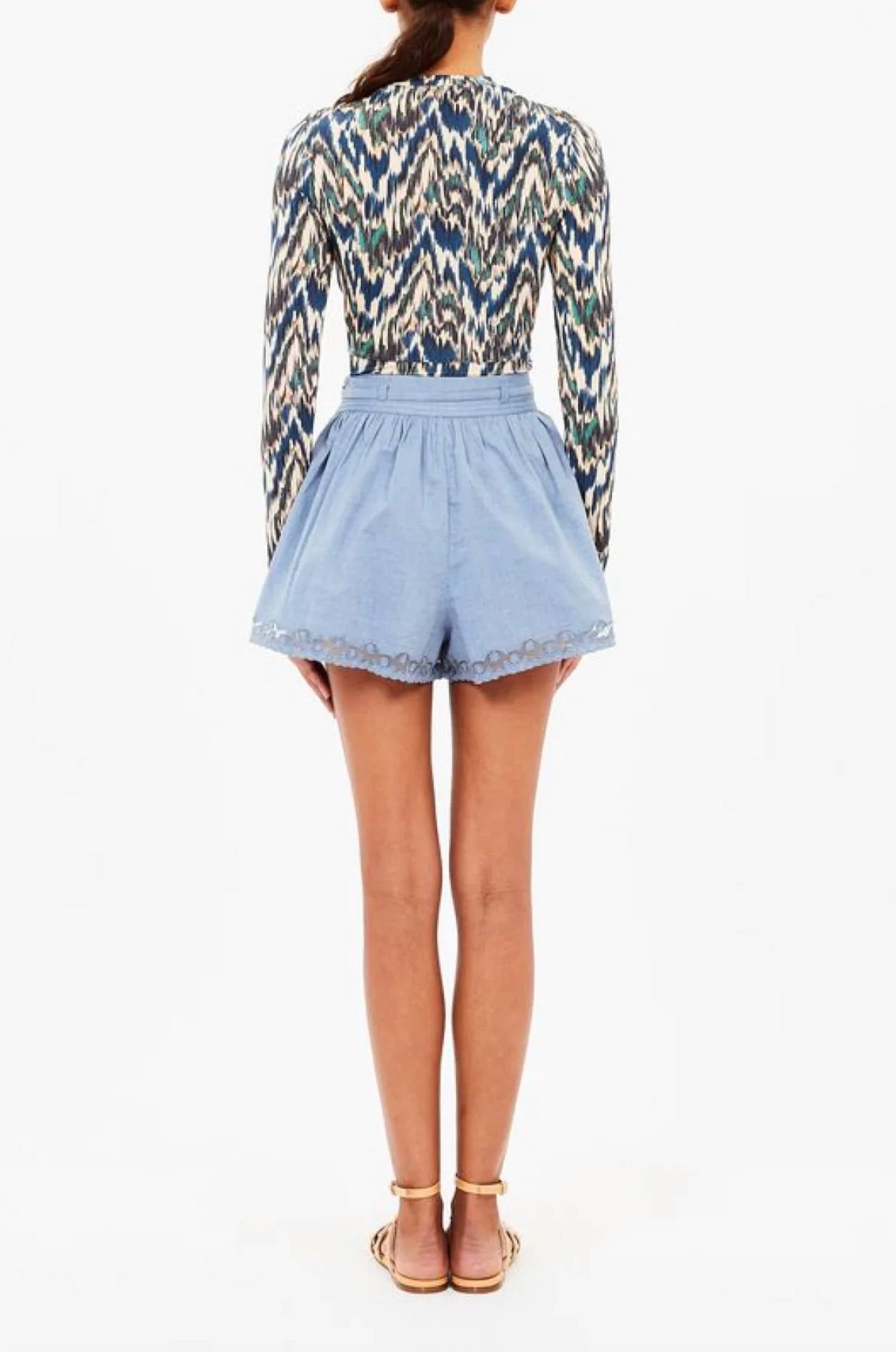 Ulla Johnson Neri Long Sleeve Ruched Top in riverslate - women's blouse - view 4